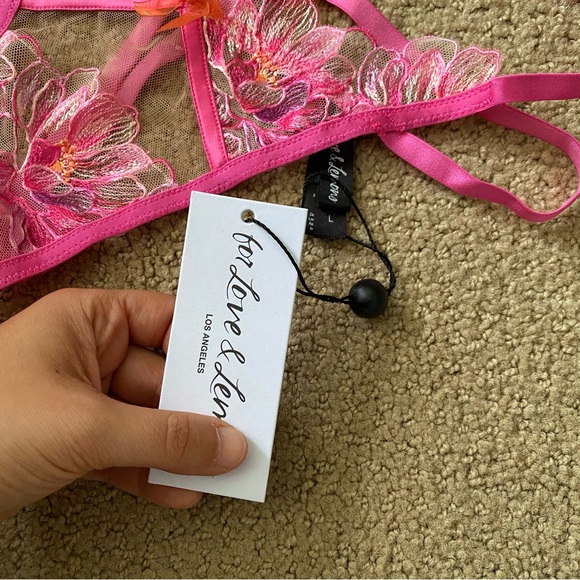 For Love And Lemons Hibiscus Embroidery Bra and Thong Panty - Picture 10 of 13